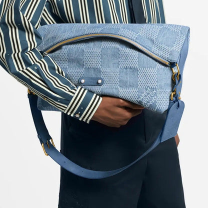 NWT - Louis Vuitton Damier Denim Vagabond Hobo Blue, COA included