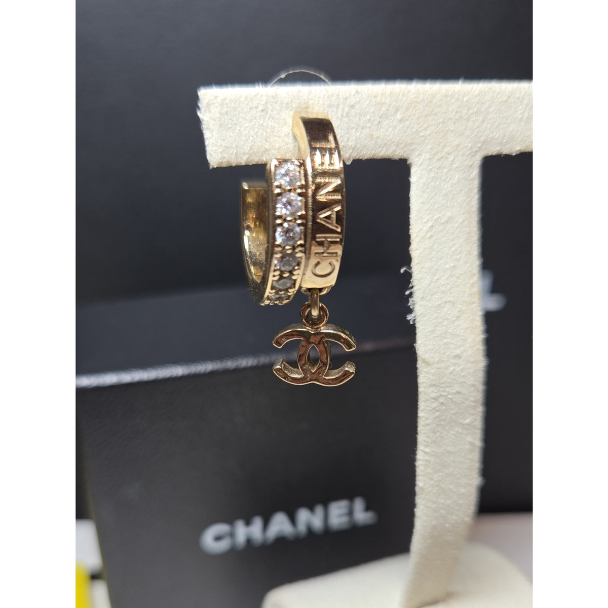 #491 Chanel 2022 Strass CC Drop Earrings