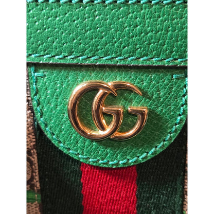 Gucci GG flora Ophidia PVC & leather 2 Way Handbag Beige x green 547551