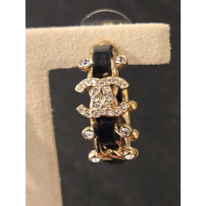 #197 - Chanel CC Hoop Earrings w/leather 2021