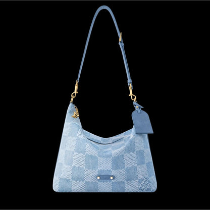 NWT - Louis Vuitton Damier Denim Vagabond Hobo Blue, COA included