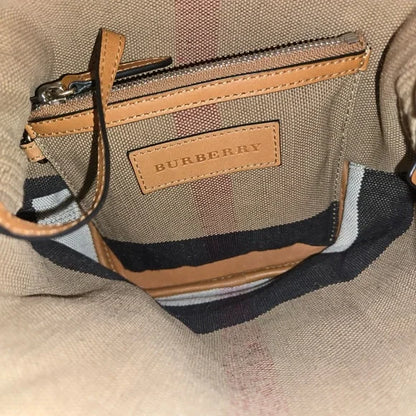 Burberry Canvas Mega Check Mini Ashby Hobo Crossbody