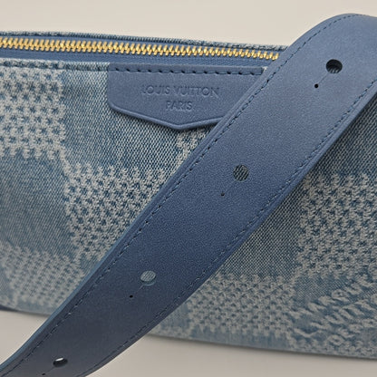 Loius Vuitton Denim Damier Limited Ed. Large Pouch - COA included