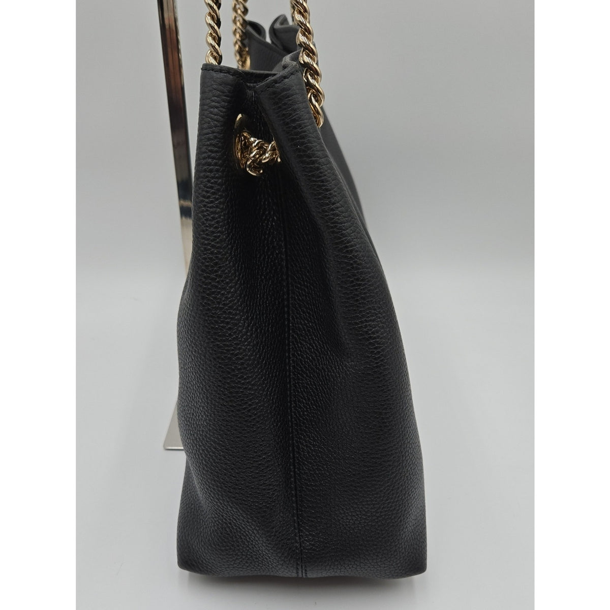 Gucci Interlocking G Soho Chain Tote Handbag, Leather, Black, 536196 - COA incl