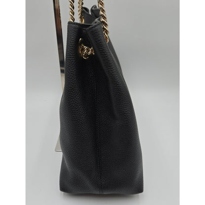 Gucci Interlocking G Soho Chain Tote Handbag, Leather, Black, 536196 - COA incl