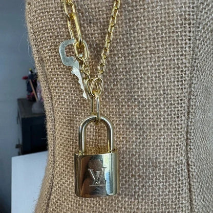 Pandora ME Double Link Chain Necklace & Louis Vuitton Lock/Key