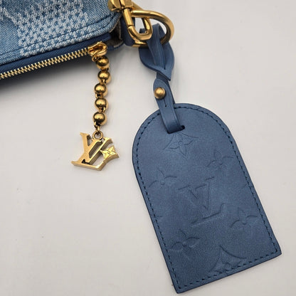 NWT - Louis Vuitton Damier Denim Vagabond Hobo Blue, COA included