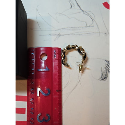 #197 - Chanel CC Hoop Earrings w/leather 2021