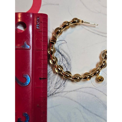 #198 - Chanel Gold-Tone/Transparent Resin CC Hoop Earrings A24