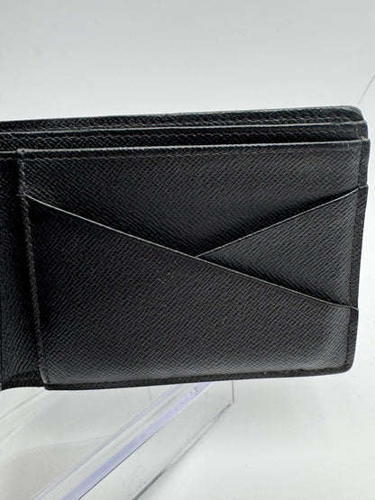 Louis Vuitton Monogram Eclipse Portefeuille Multiple Bi-fold Wallet Black PVC Men's