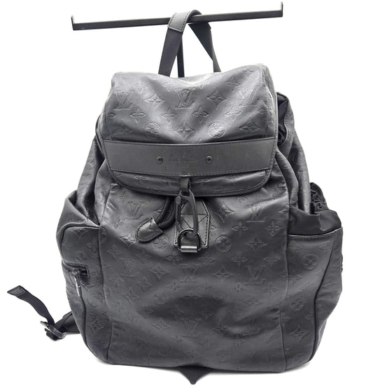 Louis Vuitton Black Embossed&nbsp;Monogram Leather Backpack