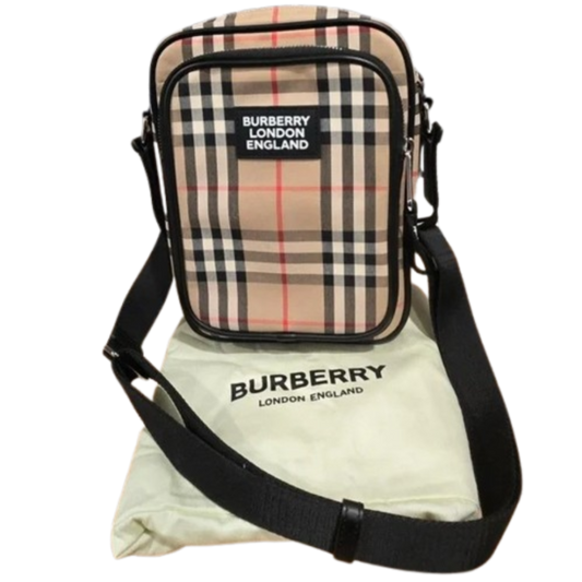 BURBERRY Check Crossbody Shoulder Bag Beige 8023381 Unisex