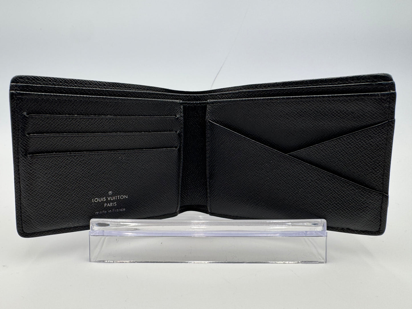 Louis Vuitton Monogram Eclipse Portefeuille Multiple Bi-fold Wallet Black PVC Men's