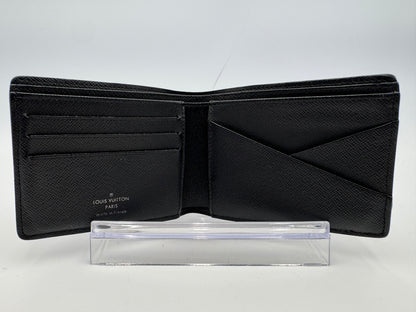 Louis Vuitton Monogram Eclipse Portefeuille Multiple Bi-fold Wallet Black PVC Men's