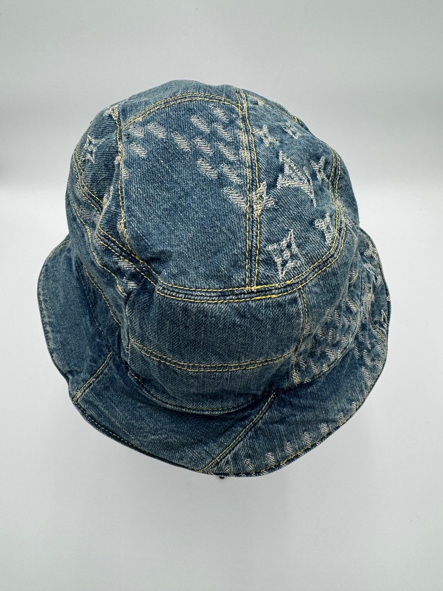 Louis Vuitton Bonnet Damier Giant Wave Monogram Cotton Reversible Bucket Hat - LIKE NEW