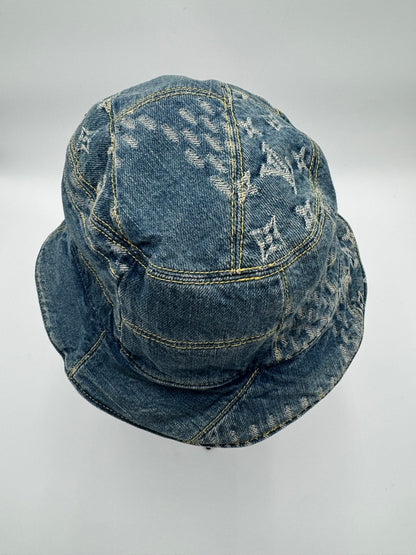 Louis Vuitton Bonnet Damier Giant Wave Monogram Cotton Reversible Bucket Hat - LIKE NEW