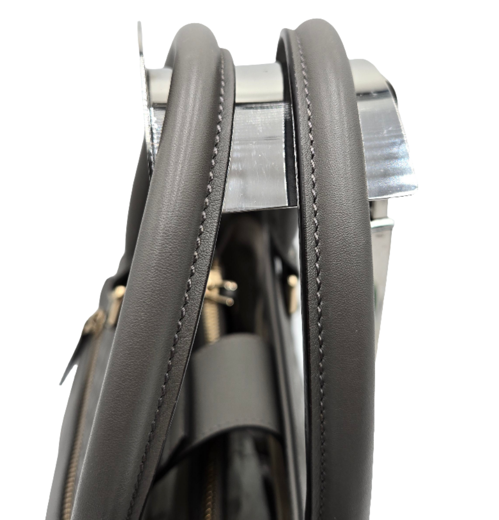GUCCI Micro Guccissima Tote Bag Handbag Shoulder Leather Grey 510291