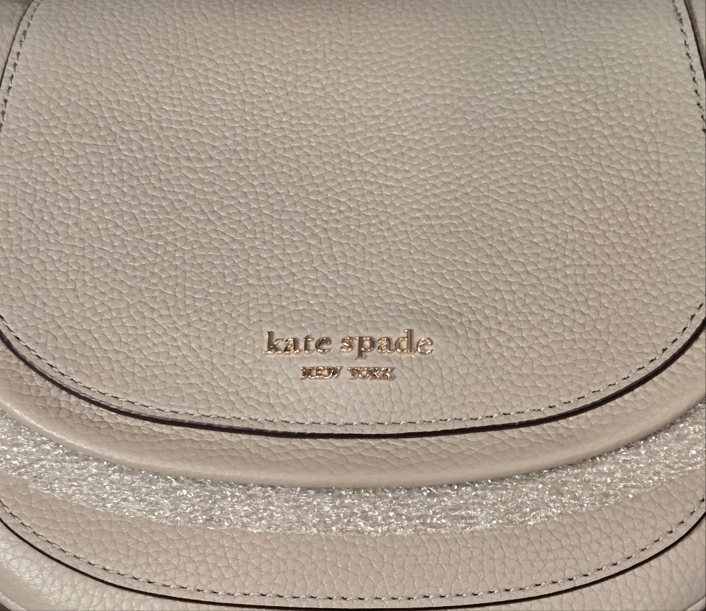 Kate Spade Roulette Pebbled Leather Small Saddle Bag - Taupe / NEW WITH TAGS