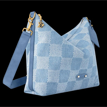 NWT - Louis Vuitton Damier Denim Vagabond Hobo Blue, COA included
