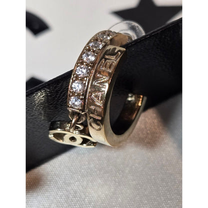 #491 Chanel 2022 Strass CC Drop Earrings