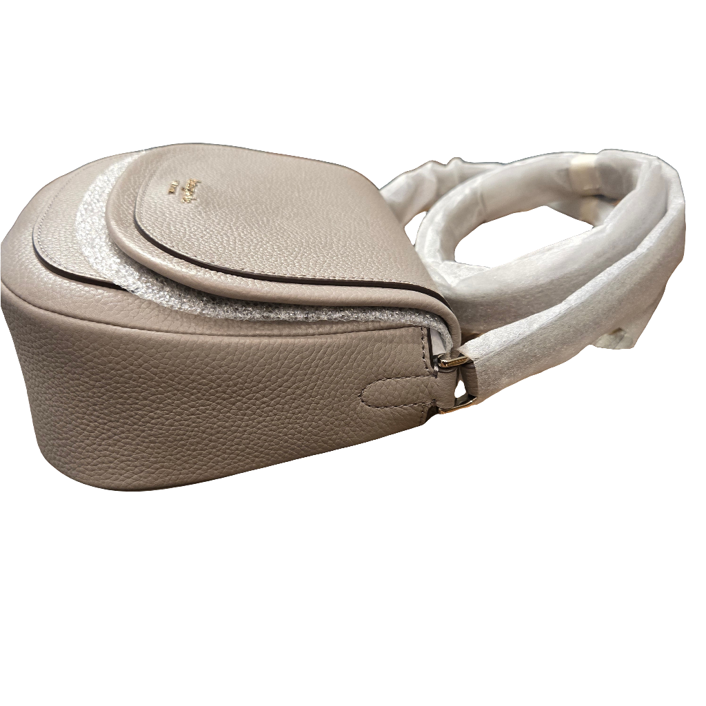 Kate Spade Roulette Pebbled Leather Small Saddle Bag - Taupe / NEW WITH TAGS