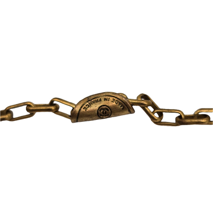 CHANEL Coco Mark GP Round Gold Necklace