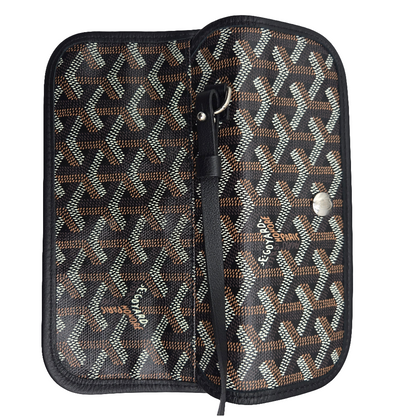 GOYARD Saint Louis PM Tote Bag Leather Herringbone Black Silver Hardware- NEW