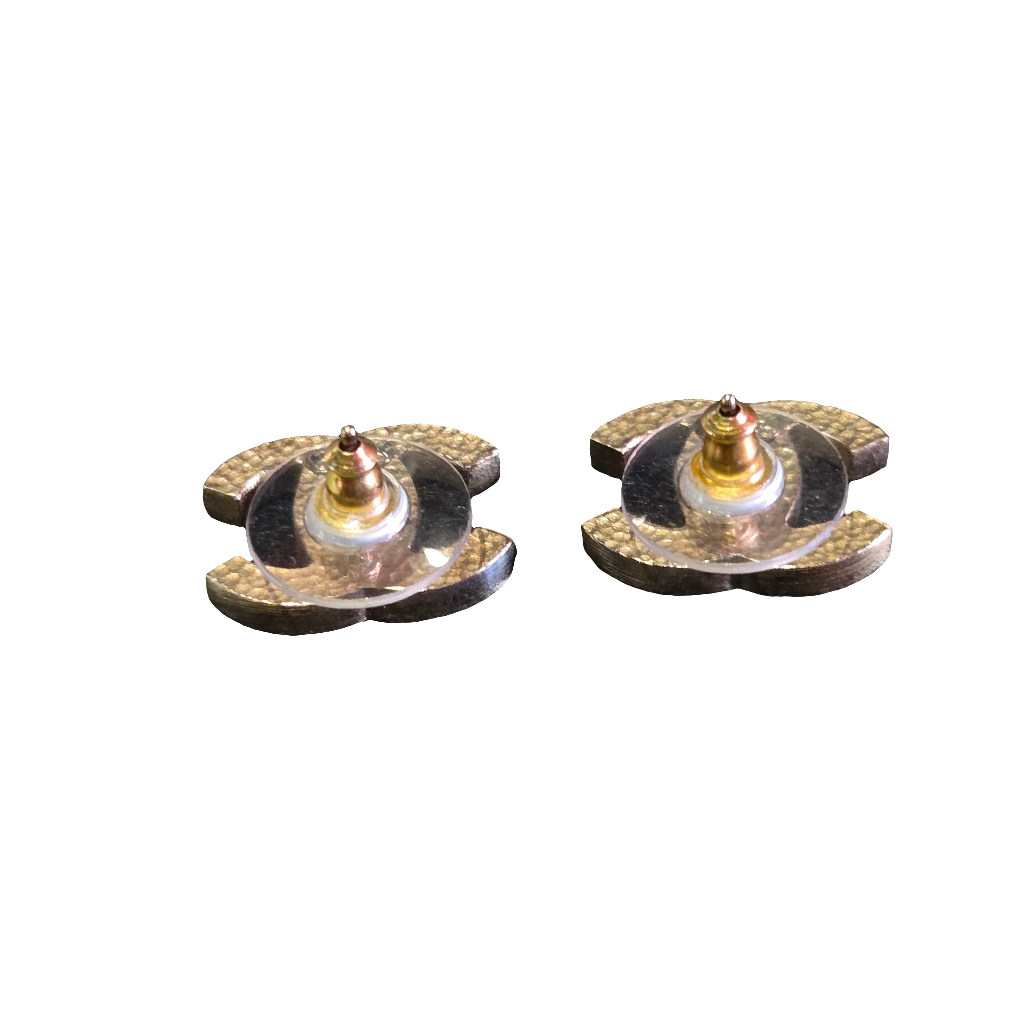 Chanel Earrings CHANEL CC Motif Coco Mark Gold 07A