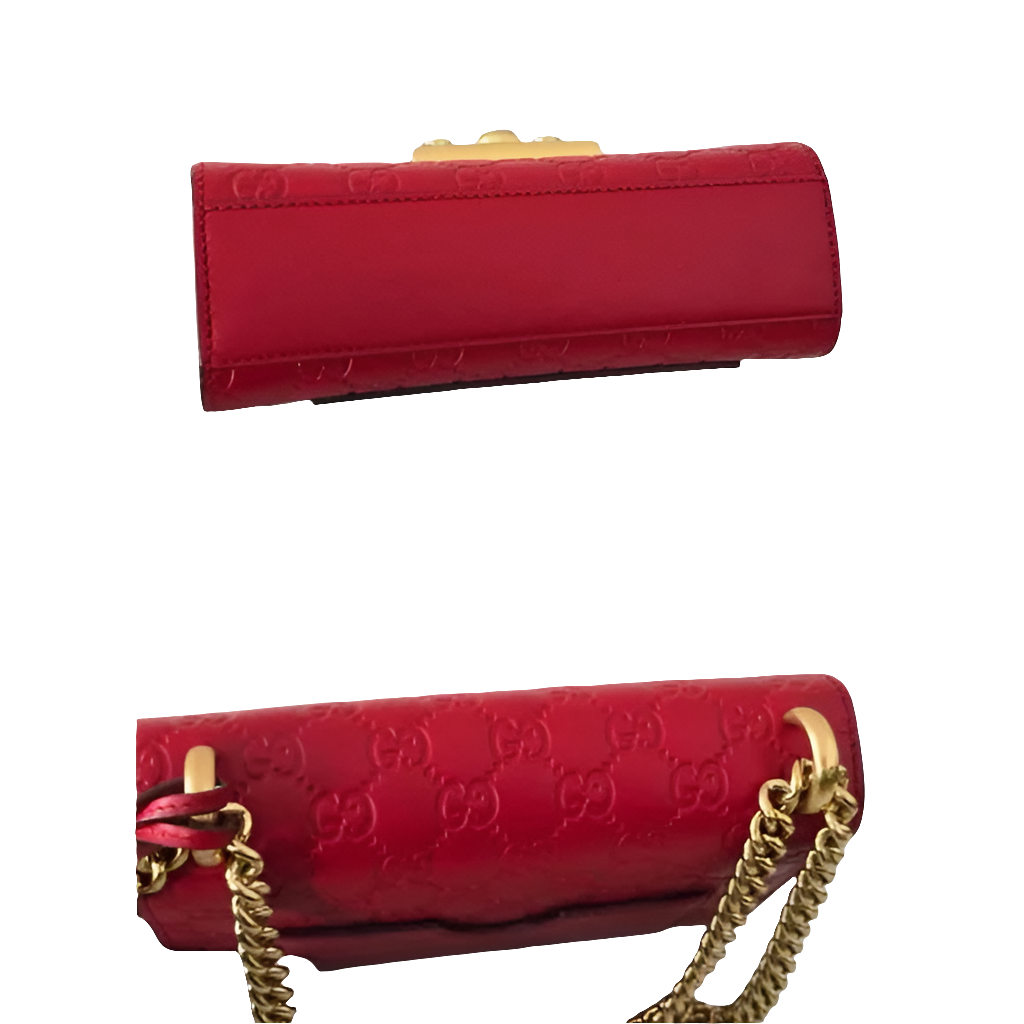 Gucci Red Padlock Guccissima 2-way Bag