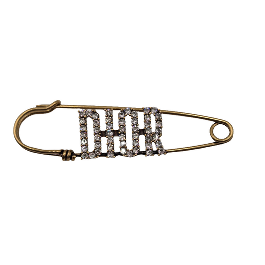 Christian Dior Antique Gold Metal Brooch #3