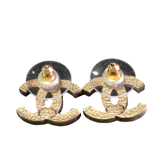 Chanel Earrings CHANEL CC Motif Coco Mark Gold 07A