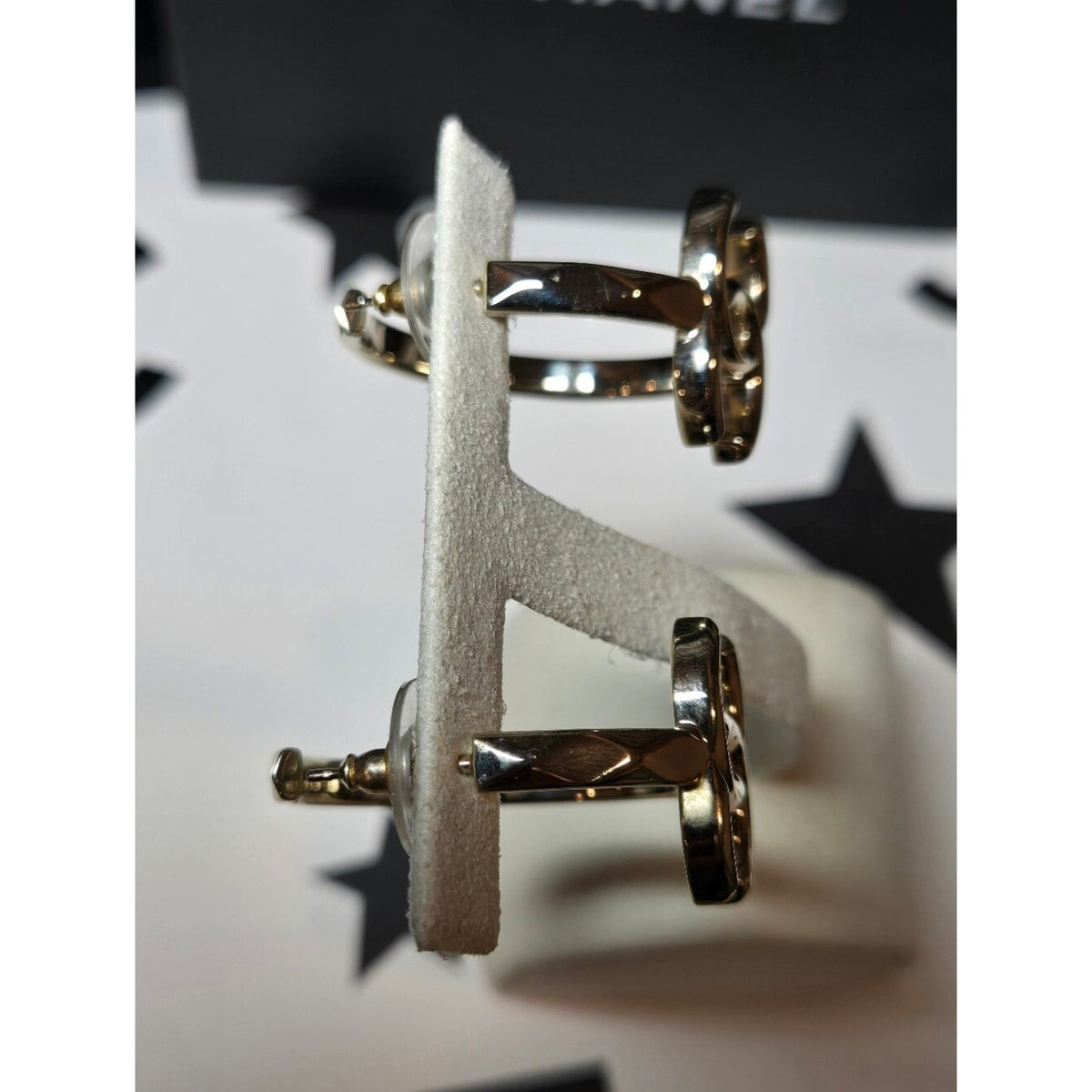 #185 Chanel CC Hoop Earrings Gold 2017 Sprin/Summer