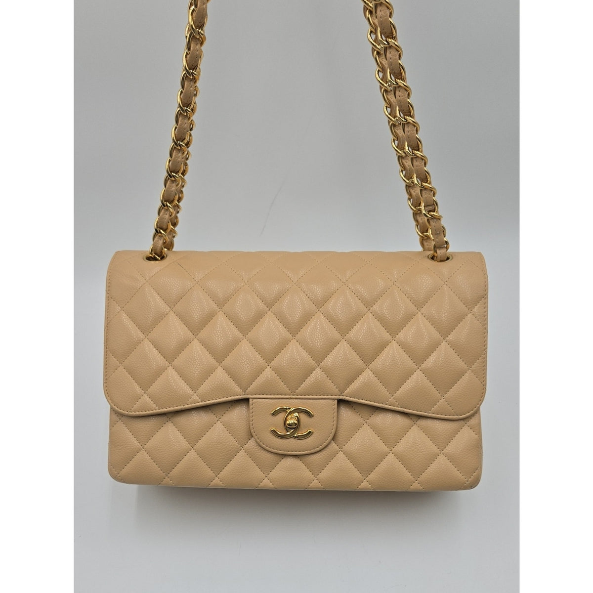 Chanel Jumbo Double Flap Caviar Beige SERIES