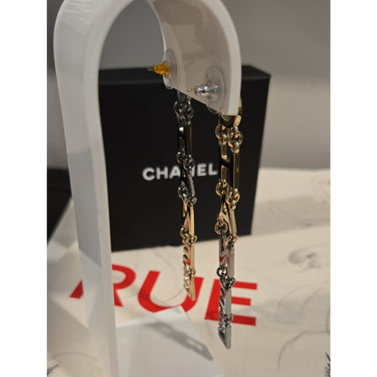 #202 - CHANEL B20 Pearl/Crystal Bright Young Things Earrings Gold Ruthenium