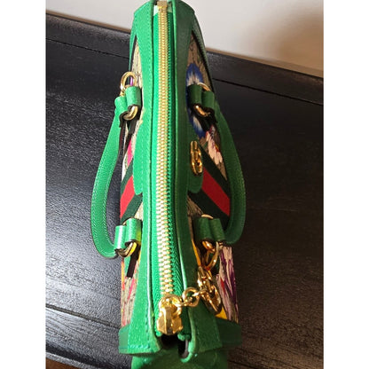 Gucci GG flora Ophidia PVC & leather 2 Way Handbag Beige x green 547551