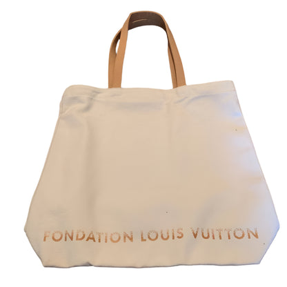 Louis Vuitton Authentic Fondation Exclusive Shoulder Tote Bag Canvas White 3851C