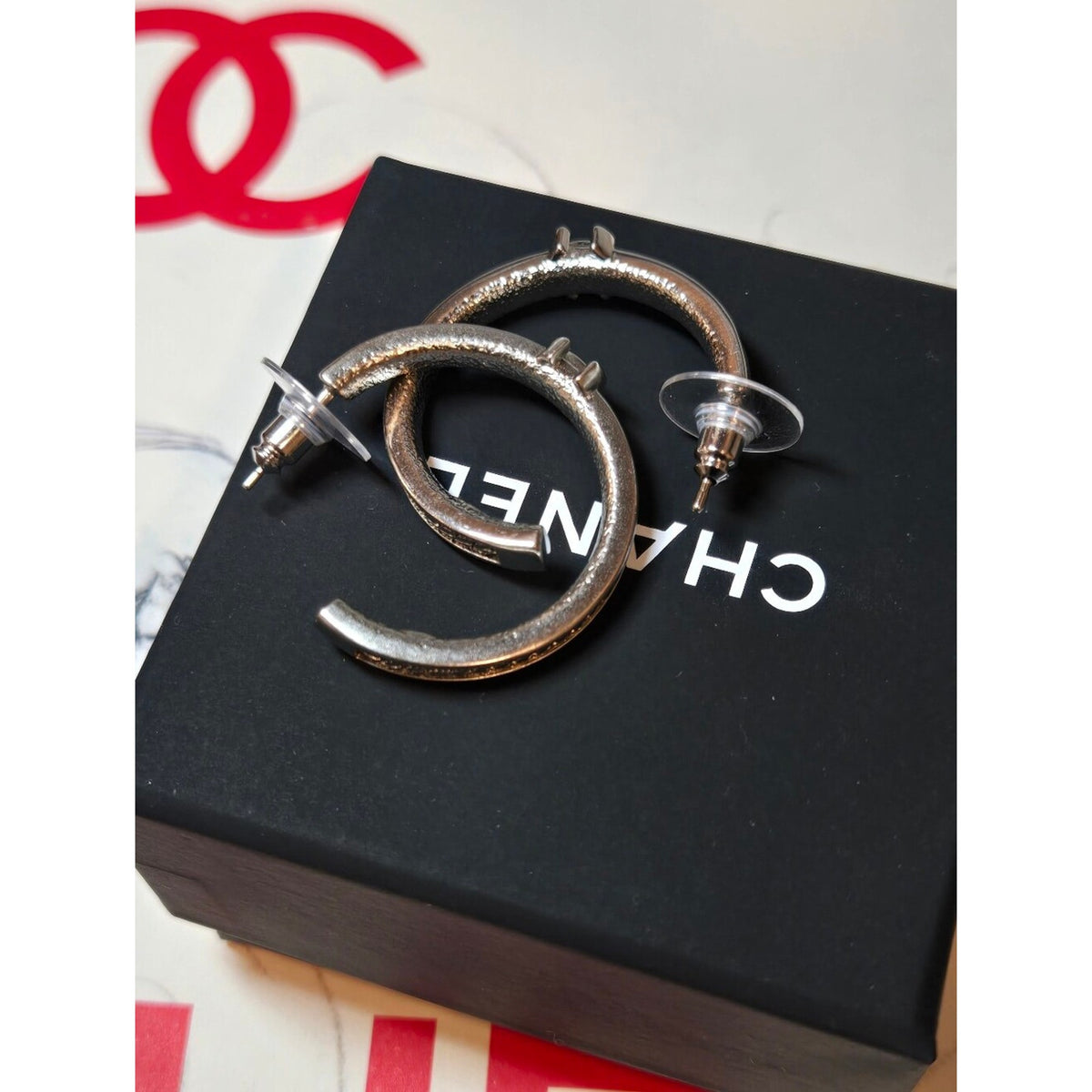 #196 - Chanel CC Silver Earrings A24