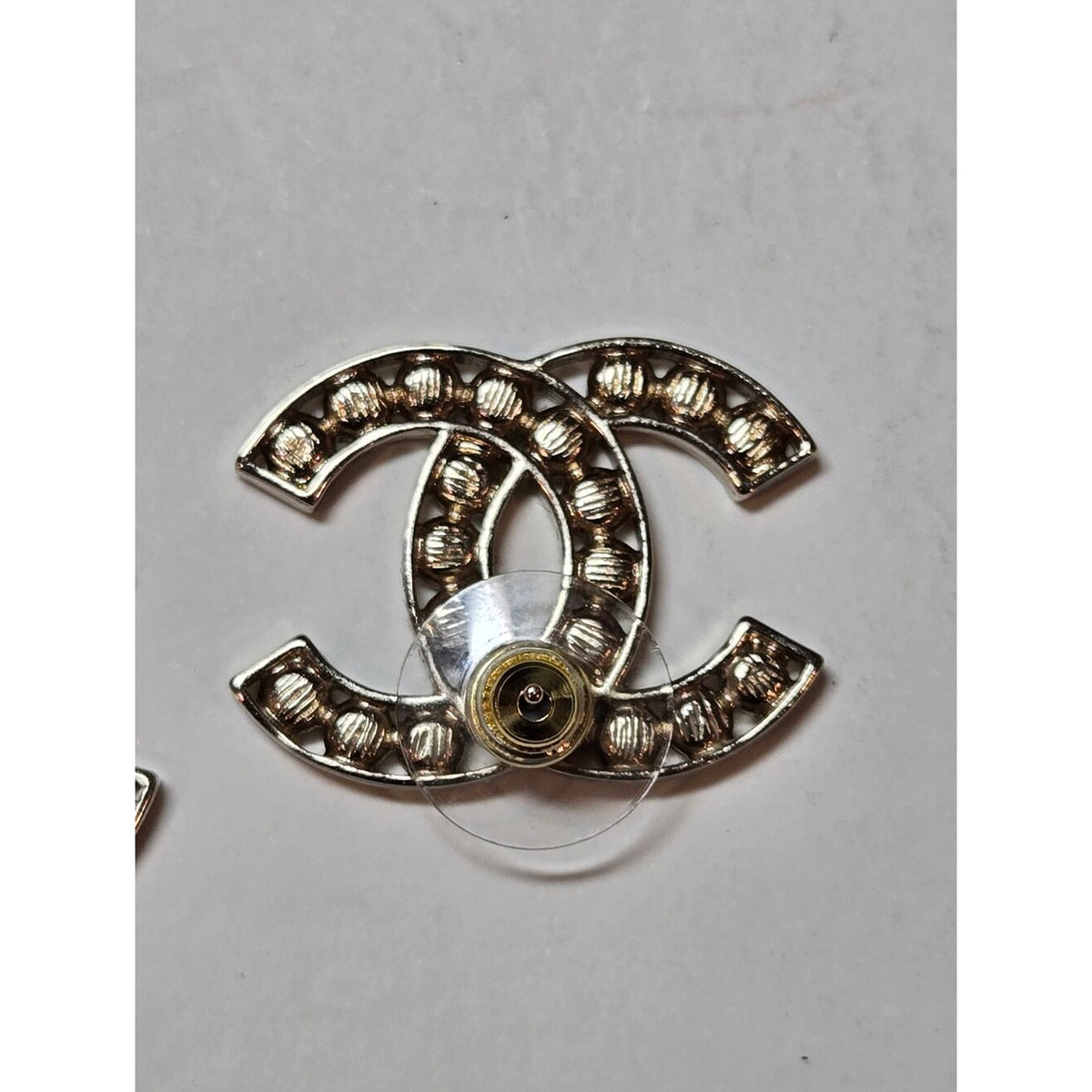 #191 - Chanel 2023B Black Crystal CC Logo Stud Earrings, Gold-Tone Metal