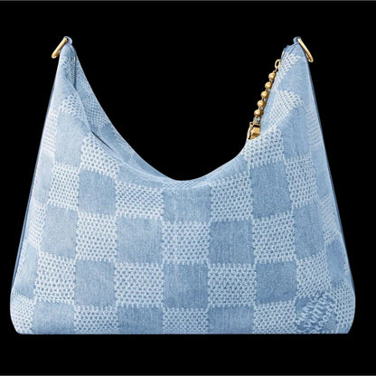NWT - Louis Vuitton Damier Denim Vagabond Hobo Blue, COA included