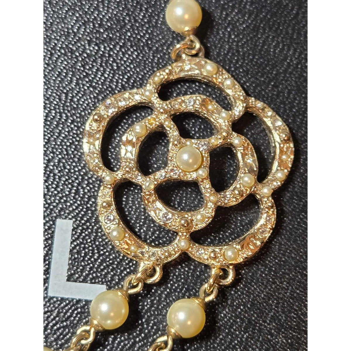 #184 - CHANEL Camellia Faux Pearl Necklace 2013
