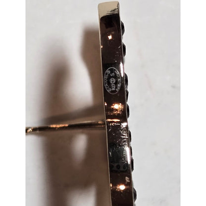 #191 - Chanel 2023B Black Crystal CC Logo Stud Earrings, Gold-Tone Metal