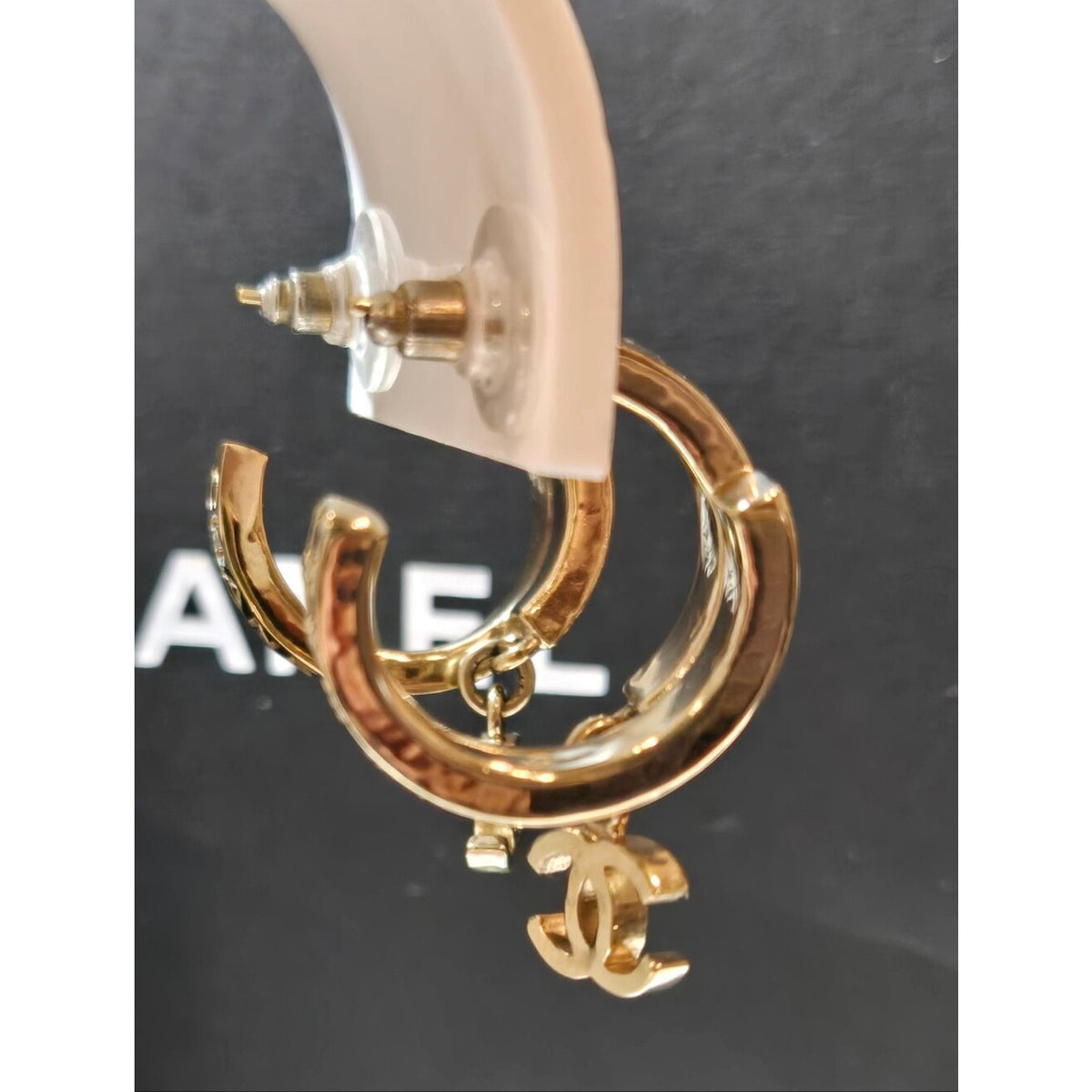 #491 Chanel 2022 Strass CC Drop Earrings
