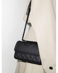 Tory Burch Fleming Matte Convertible Shoulder Bag Black