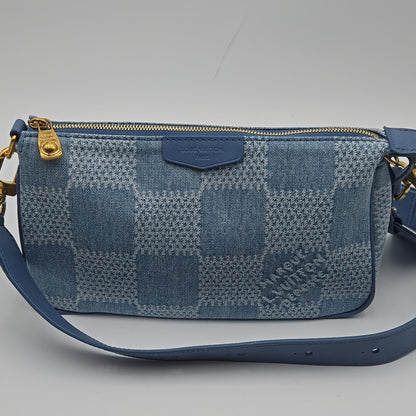 Loius Vuitton Denim Damier Limited Ed. Large Pouch - COA included