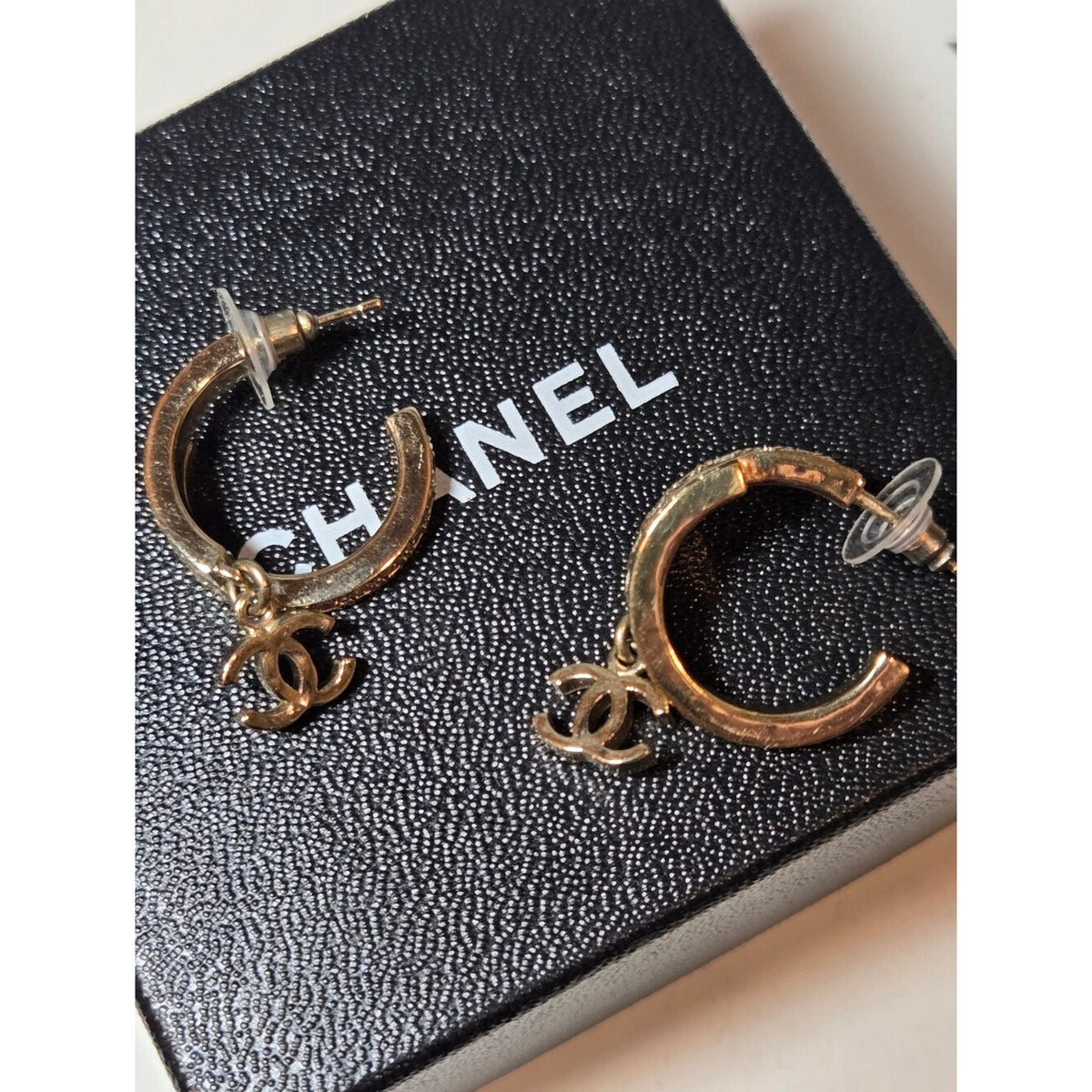 #491 Chanel 2022 Strass CC Drop Earrings