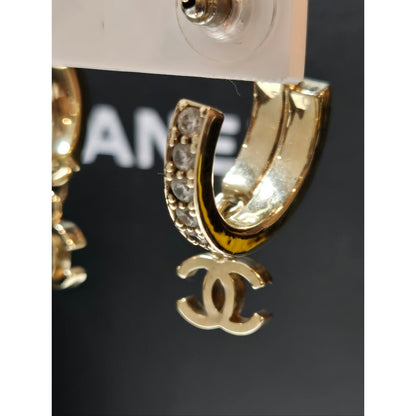 #491 Chanel 2022 Strass CC Drop Earrings