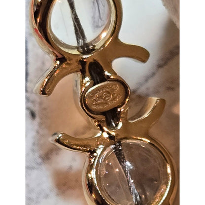 #198 - Chanel Gold-Tone/Transparent Resin CC Hoop Earrings A24