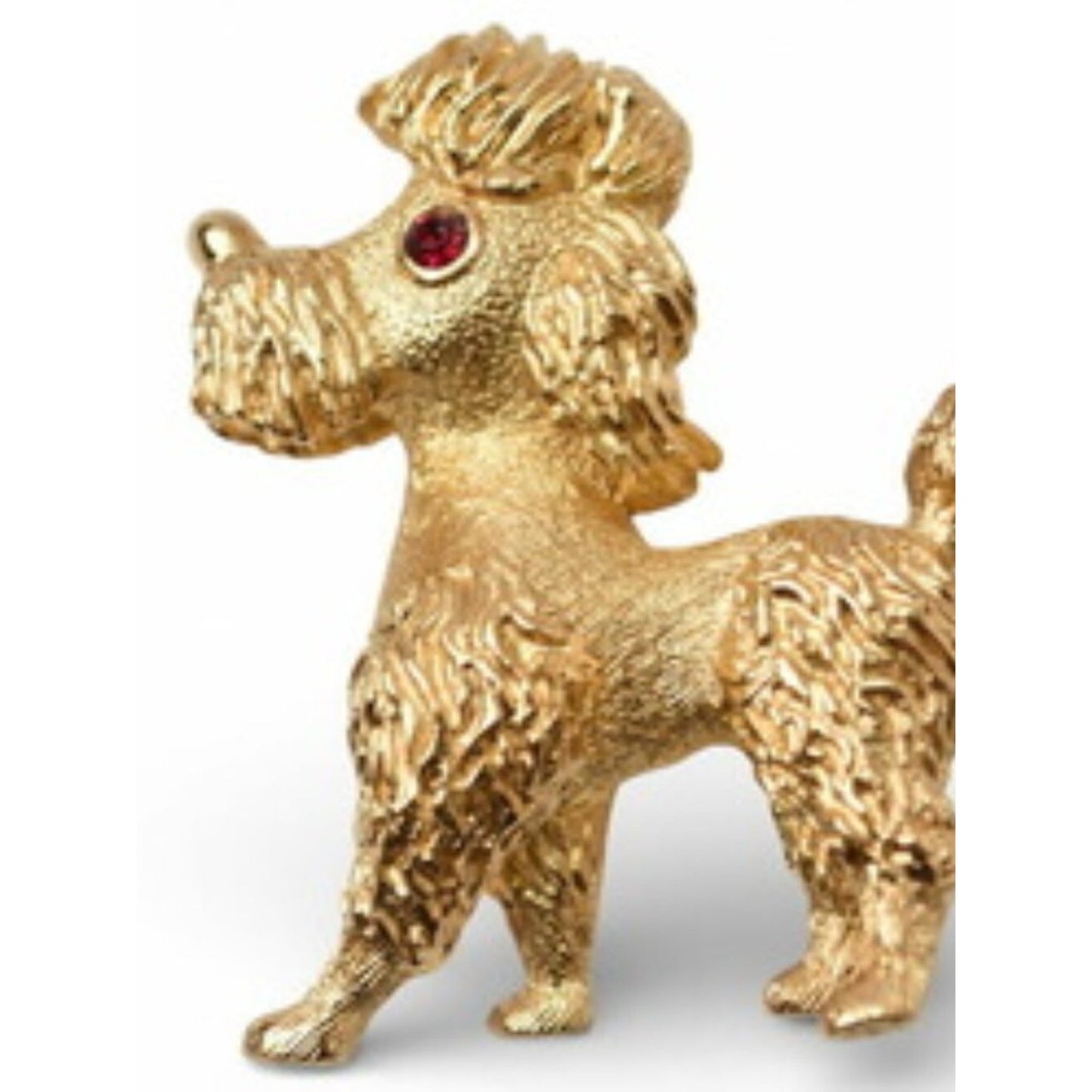 #137 - Christian Dior Pin Brooch Toy Poodle Dog Motif Rhinestone Gold