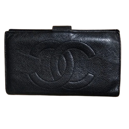 CHANEL Black Caviar Leather Wallet