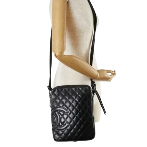 Chanel Black Calfskin Quilted Medium Cambon Crossbody